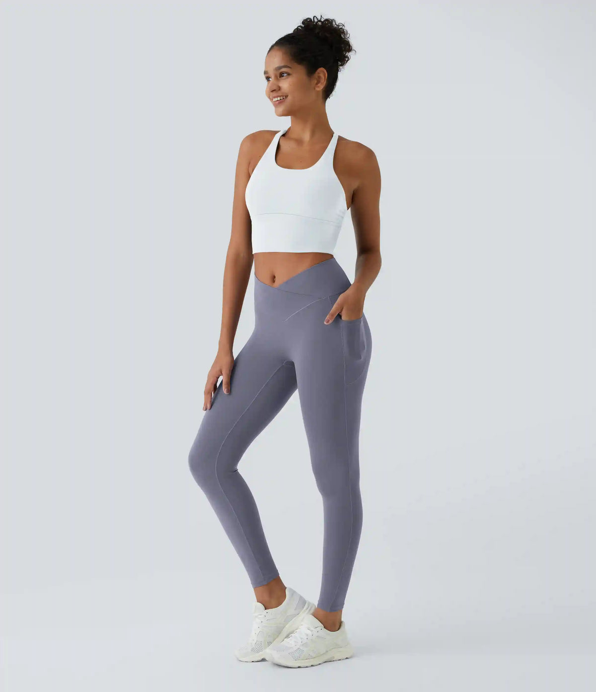 SoftlyZero™ Crossover Pocket Plain Leggings