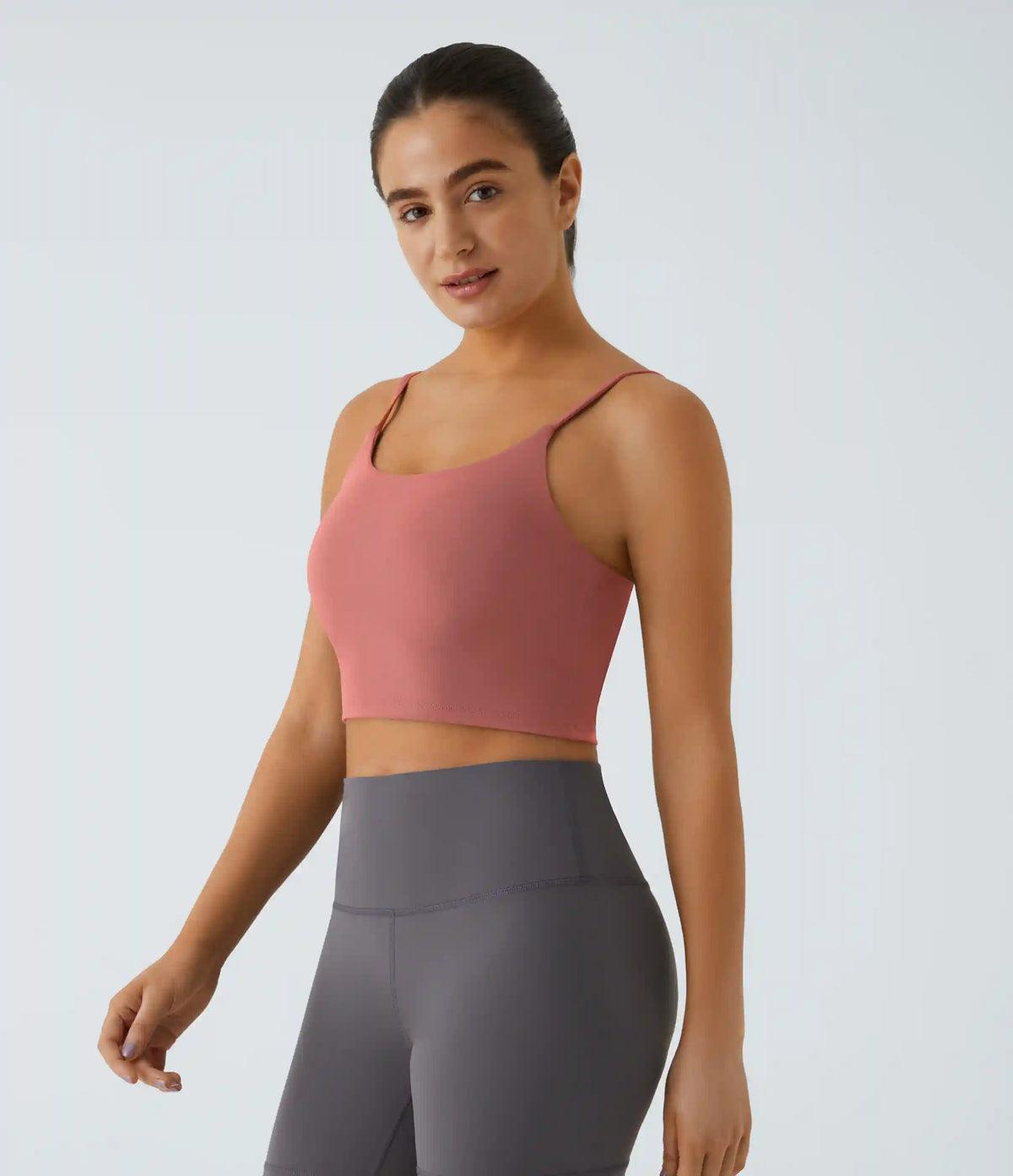 Basic Padded Workout Cropped Low Support Tank Top A-D Cups