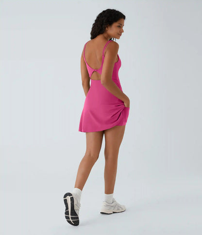 SoftlyZero™ Plush Double Straps 2-Piece Pocket Slip Dance Active Dress A-D Cups
