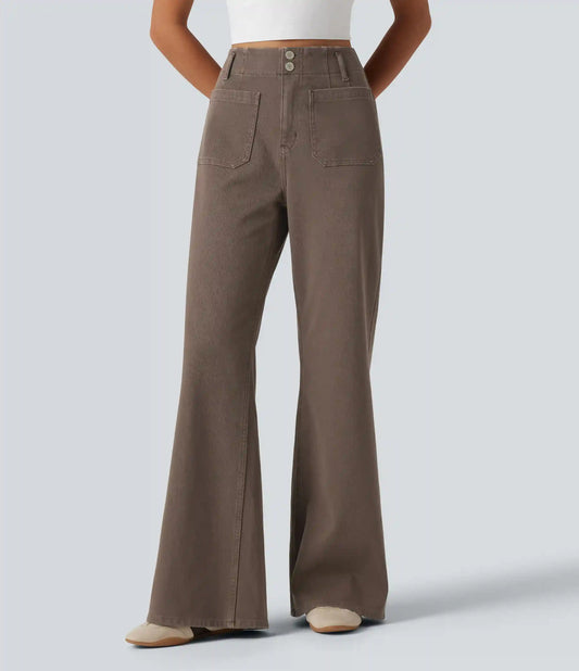 Halara Flex™ High Waisted Flare Colorful Casual Jeans with Pockets