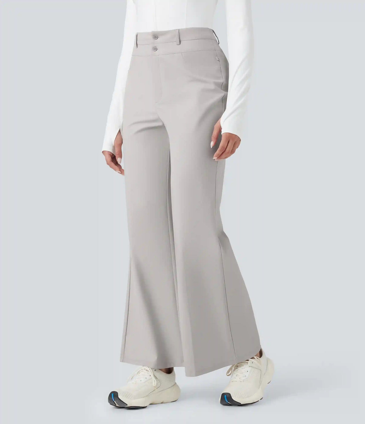 High Waisted Quick Dry Golf Bootcut Pants-Golf Tee Pocket-UPF40+