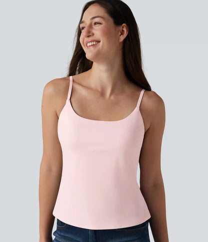 SoftlyZero™ Airy U-Neck Adjustable Straps Built-in Bra Casual Tank Top B-D Cups