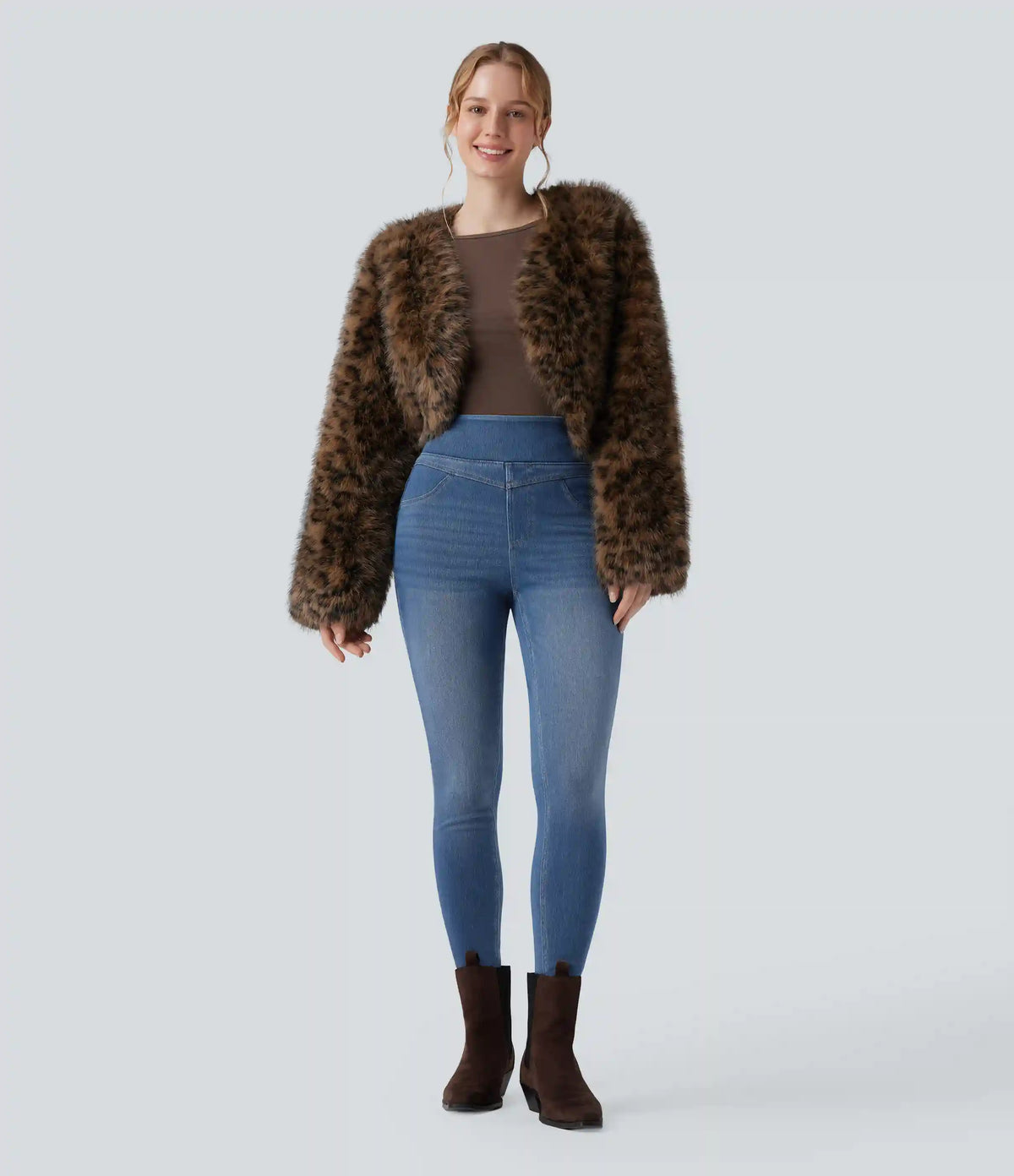Halara Flex™ High Waisted Denim Casual Skinny 7/8 Leggings with Pockets