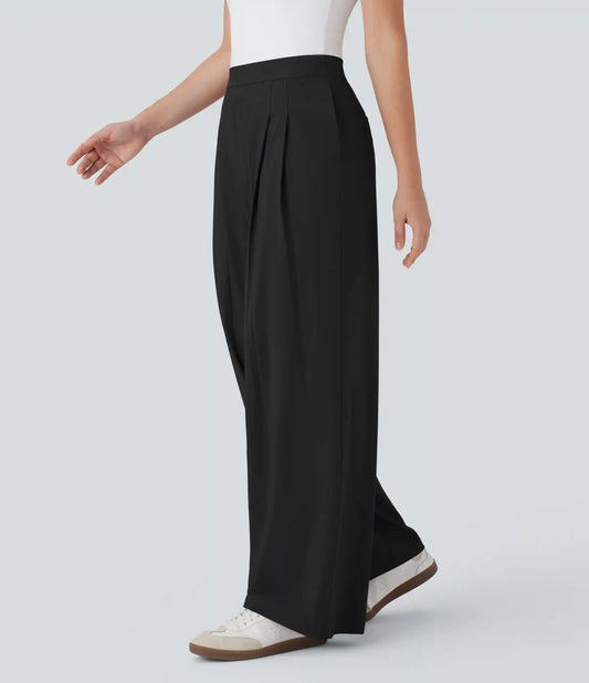 Breezeful™ High Waisted Wide Leg Quick Dry Work Pants with Pockets