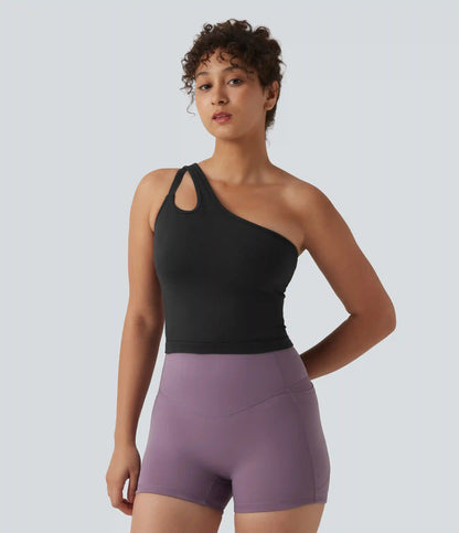 OneForm Seamless Flow One Shoulder Built-in Bra Yoga Tank Top