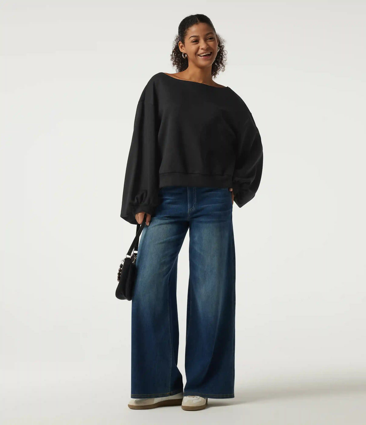 Boat Neck Long Sleeve Pullover Casual Sweatshirt