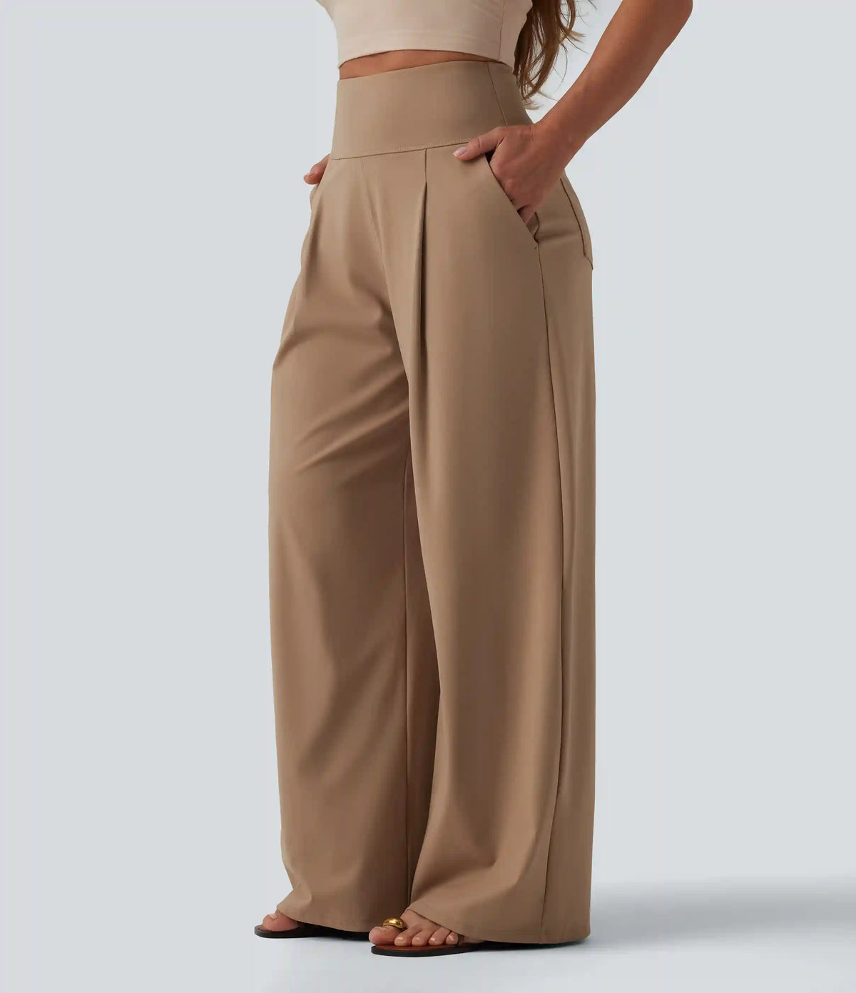 SoftlyZero™ Airy High Waisted Tummy Control Wide Leg Baggy InstantCool Casual Pants with Pockets