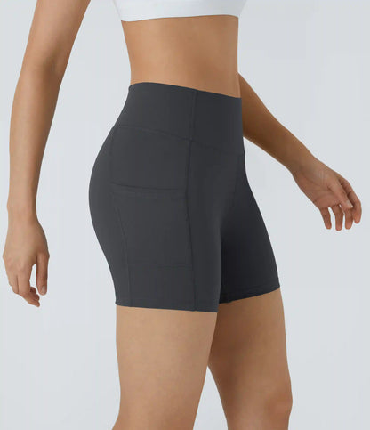 High Waisted Pocket Running Biker Shorts