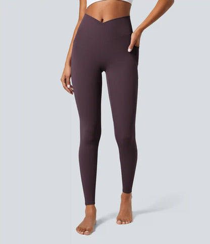 SoftlyZero™ Crossover Pocket Plain Leggings