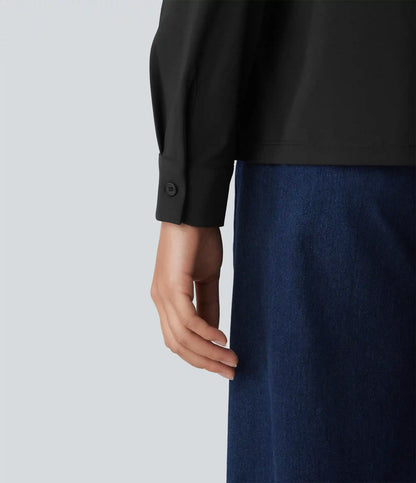 Wrinkle Recovery Collar Long Sleeve Quick Dry Work Shirt