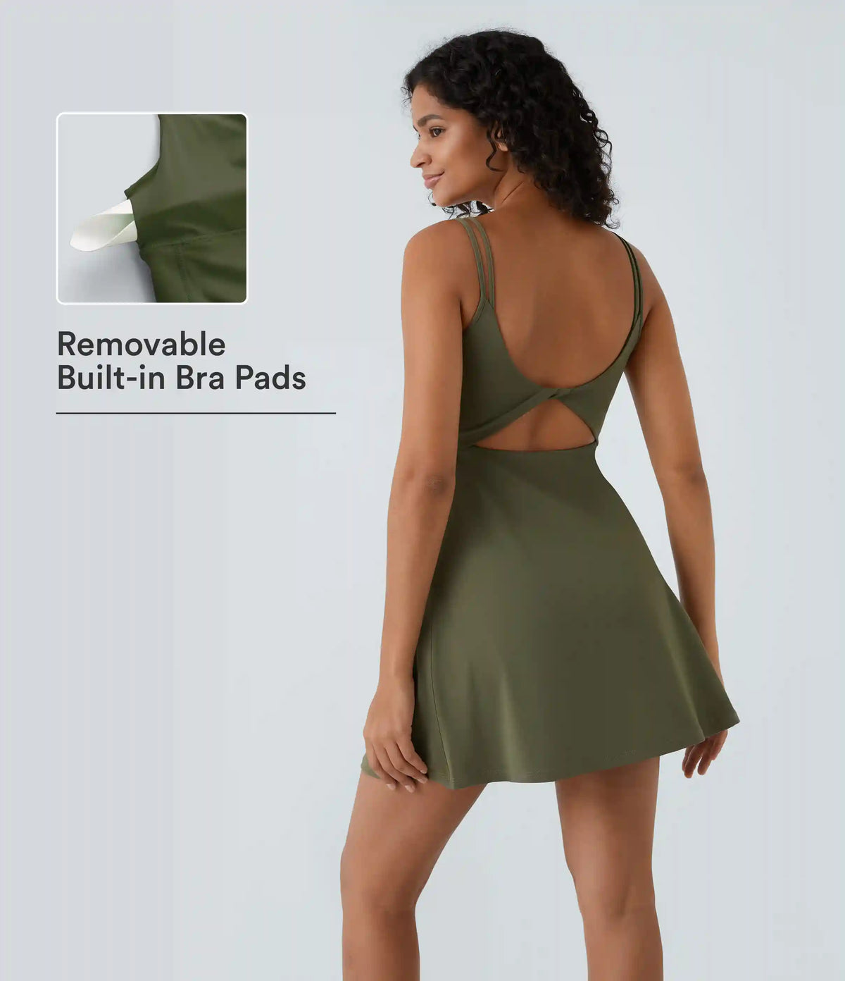 SoftlyZero™ Plush Double Straps 2-Piece Pocket Slip Dance Active Dress A-D Cups