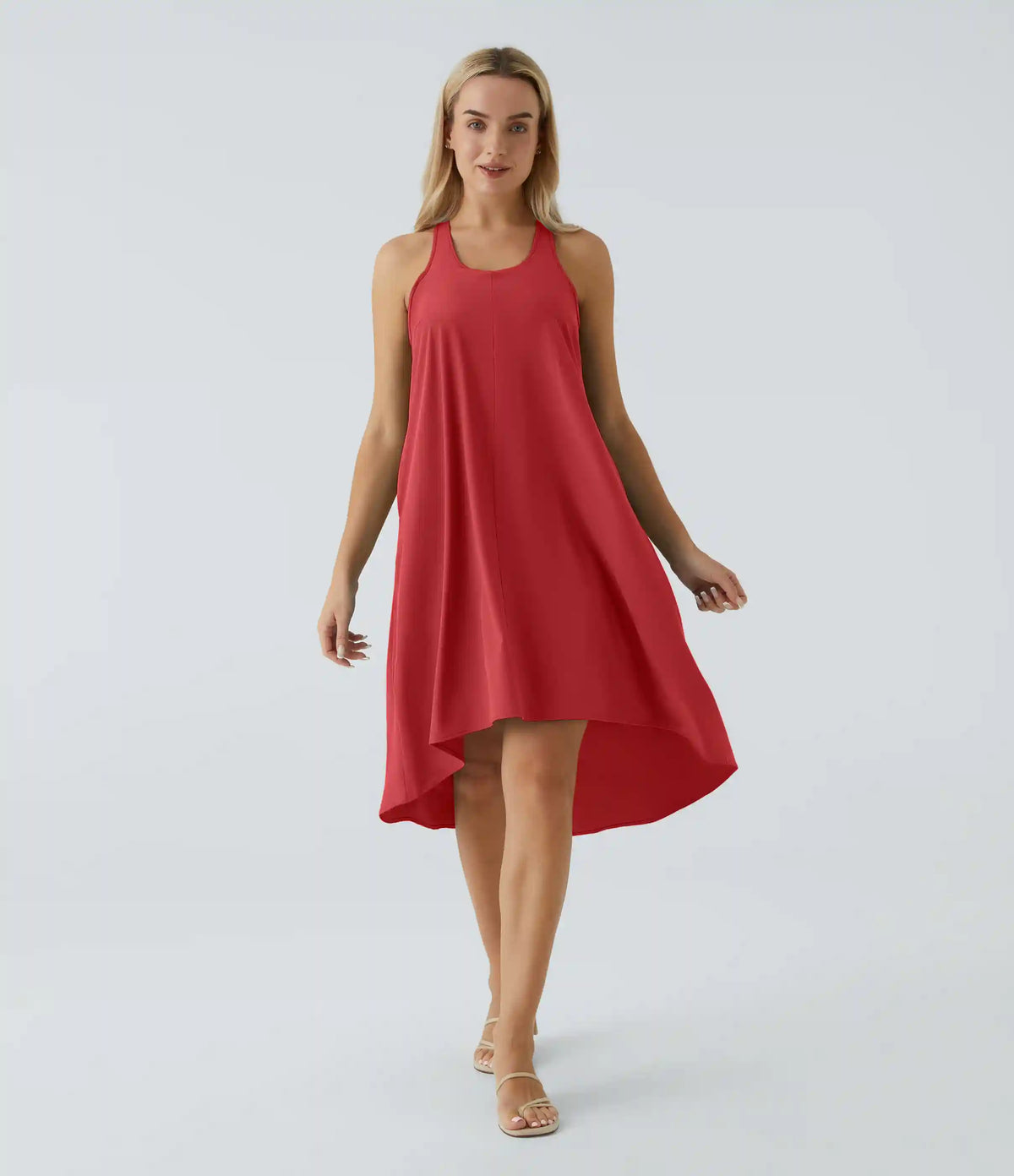 Breezeful™ RacerPocket High Low Flowy Midi Quick Dry Casual Dress