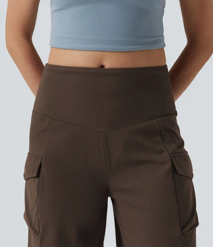Mid Rise Cargo Yoga Baggy Shorts with Pockets