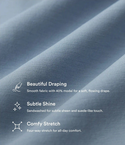 SpacerTek™ Mid Rise Drawstring Crossover Casual Baggy Pants with Pockets