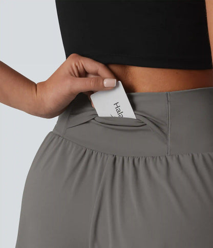 SoftlyZero™ Airy High Waisted Tummy Control 2-in-1 Curved Hem InstantCool Yoga Shorts 3'' with Pockets
