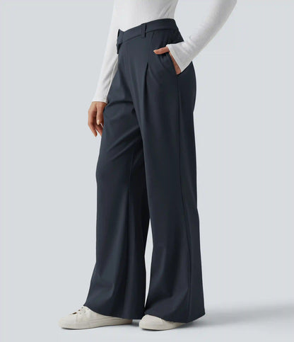 Halara Flex™ DayStretch Asymmetric High Waisted Work Flare Pants with Pockets
