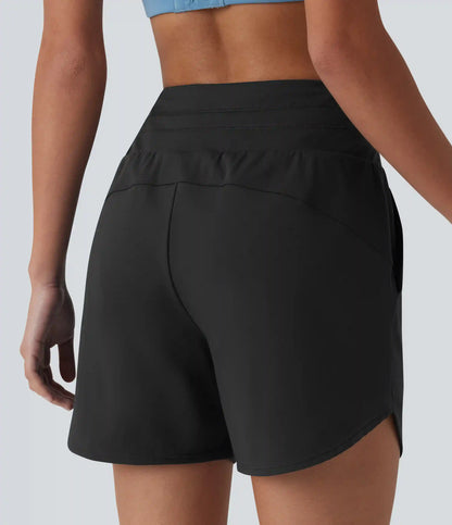 SoftlyZero™ Airy High Waisted Drawstring 2-in-1 InstantCool Running Shorts with Pockets