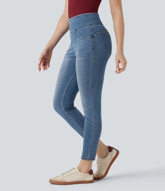 Halara Flex™ High-waisted Butt-lifting Tummy Control Skinny Denim Casual 7/8 Leggings with Pockets