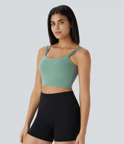 Double Straps Cropped Yoga Tank Top