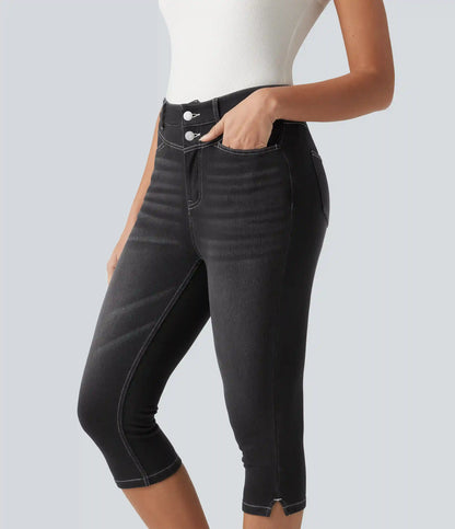 Halara Flex™ High Waisted Split Capri Casual Slim Jeans with Pockets