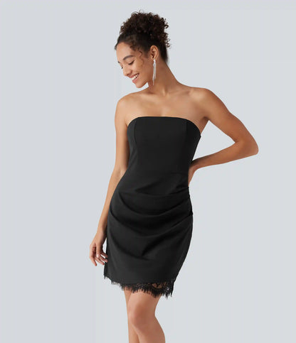 Softlyzero™ Airy Built-in Bra Contrast Lace InstantCool Mini Slip Dress