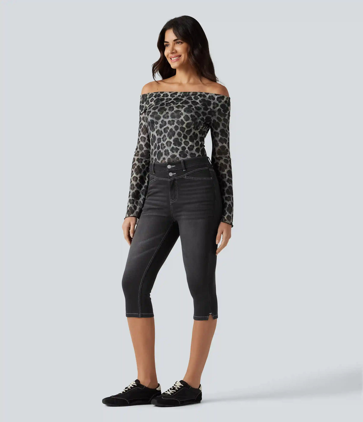 Halara Flex™ High Waisted Split Capri Casual Slim Jeans with Pockets