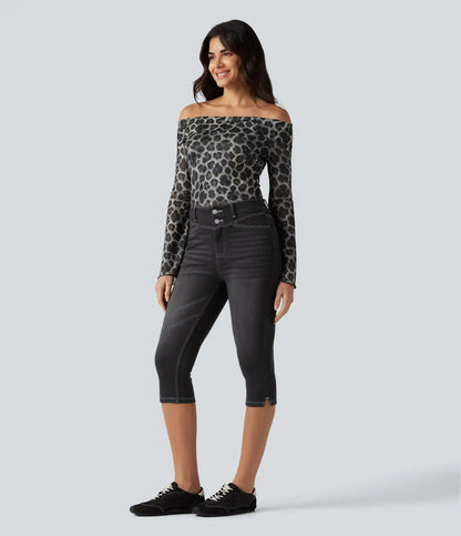 Halara Flex™ High Waisted Split Capri Casual Slim Jeans with Pockets