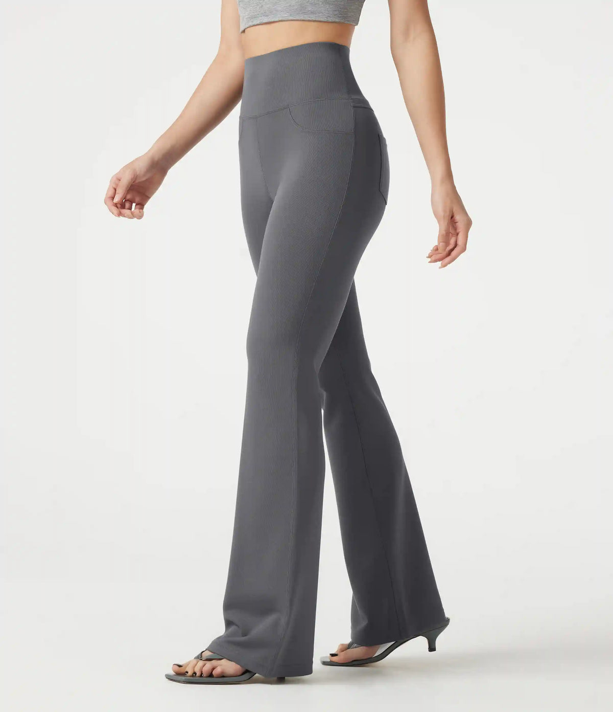 High Waisted Bootcut Casual Pants with Pockets