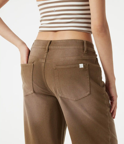 Halara Flex™ Asymmetric Low Rise Wide Leg Colorful Washed Casual Jeans with Pockets