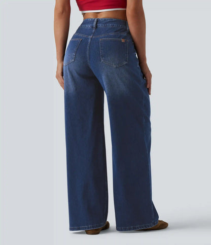 Halara Flex™ Mid Rise Wide Leg Casual Jeans with Pockets