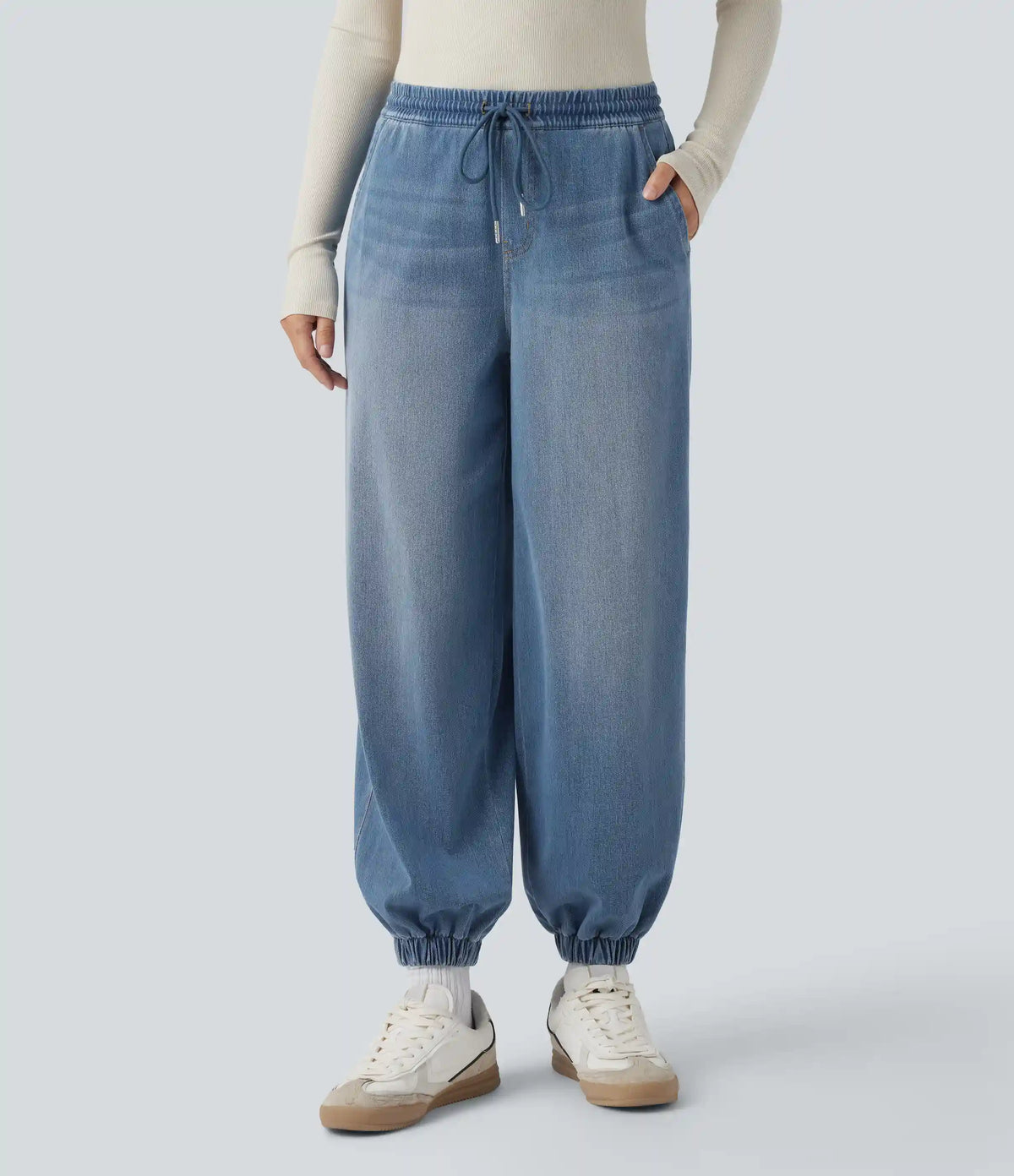 Halara Flex™ Mid Rise Drawstring Casual Sweatpants Jeans with Pockets