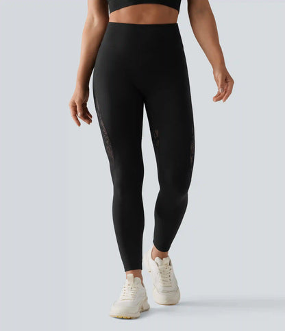 SoftlyZero™ High Waisted Contrast Lace Workout Leggings with Pocket