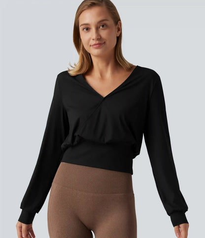 SoftlyZero™ Airy V Neck Long Sleeve InstantCool Yoga Sports Top
