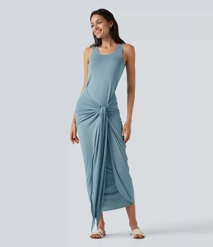 Scoop Neck Sleeveless Bodycon Maxi Casual Dress