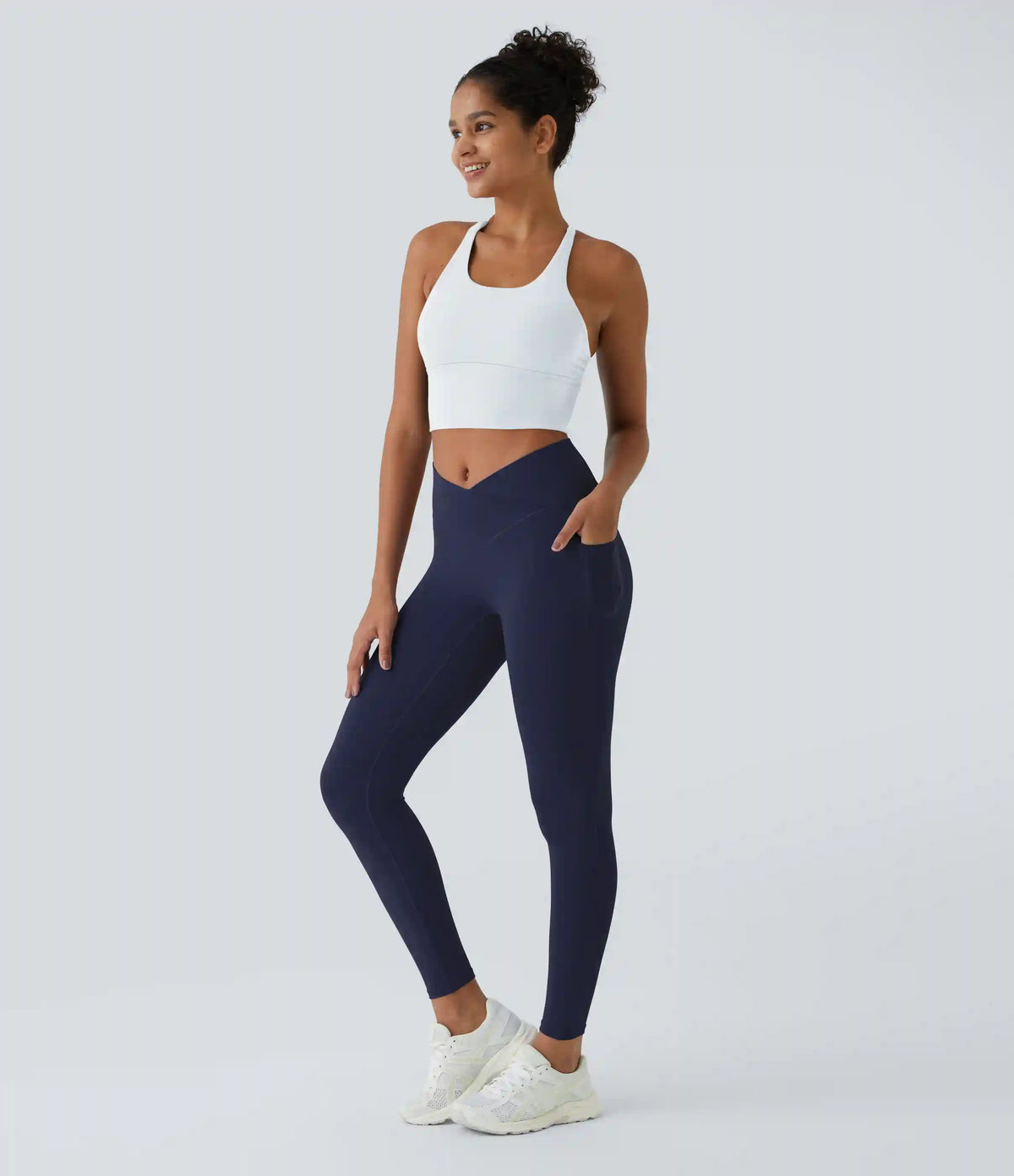 SoftlyZero™ Crossover Pocket Plain Leggings