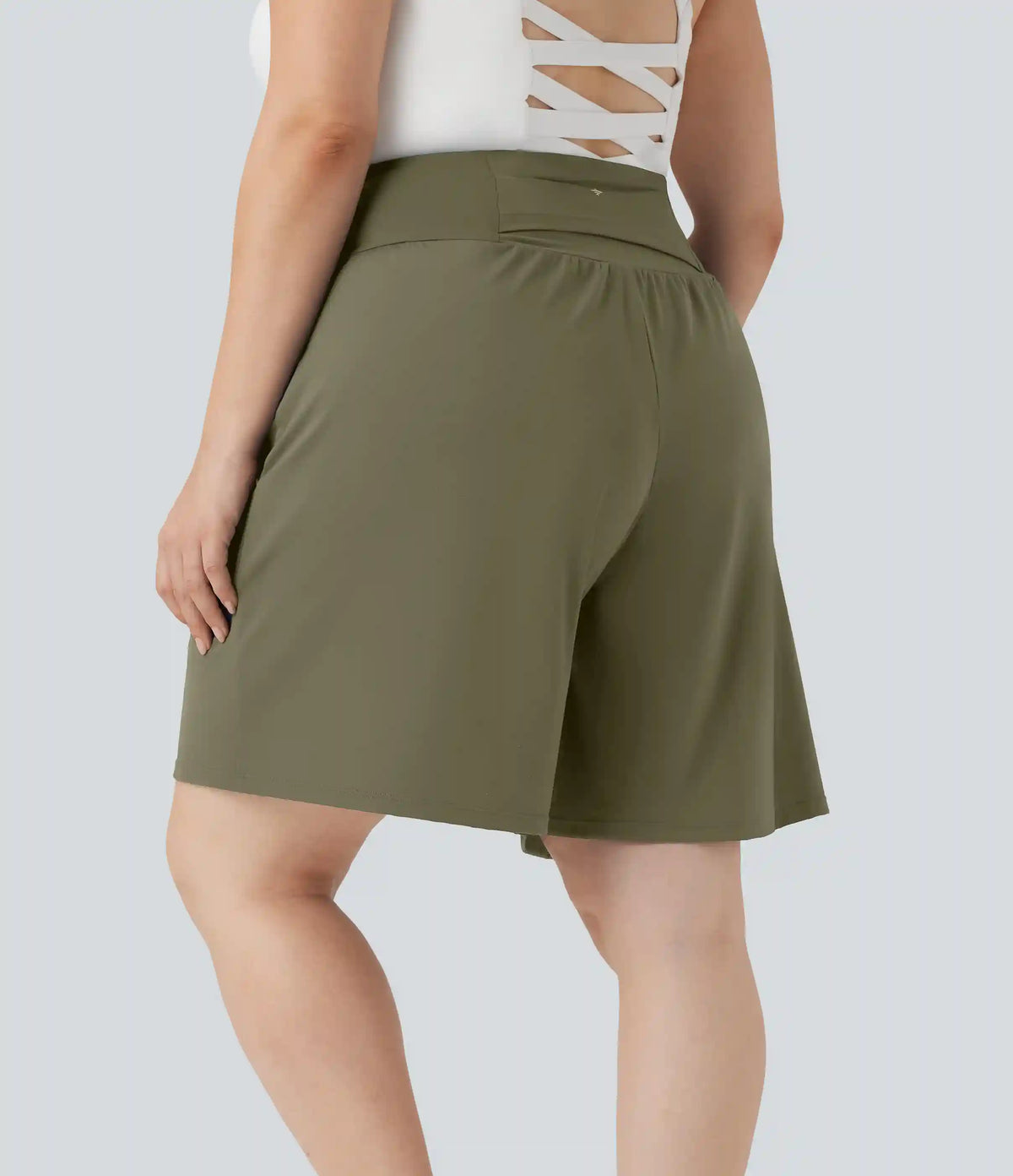 Plus Size SoftlyZero™ Airy High Waisted InstantCool Yoga Bermuda Shorts with Pockets