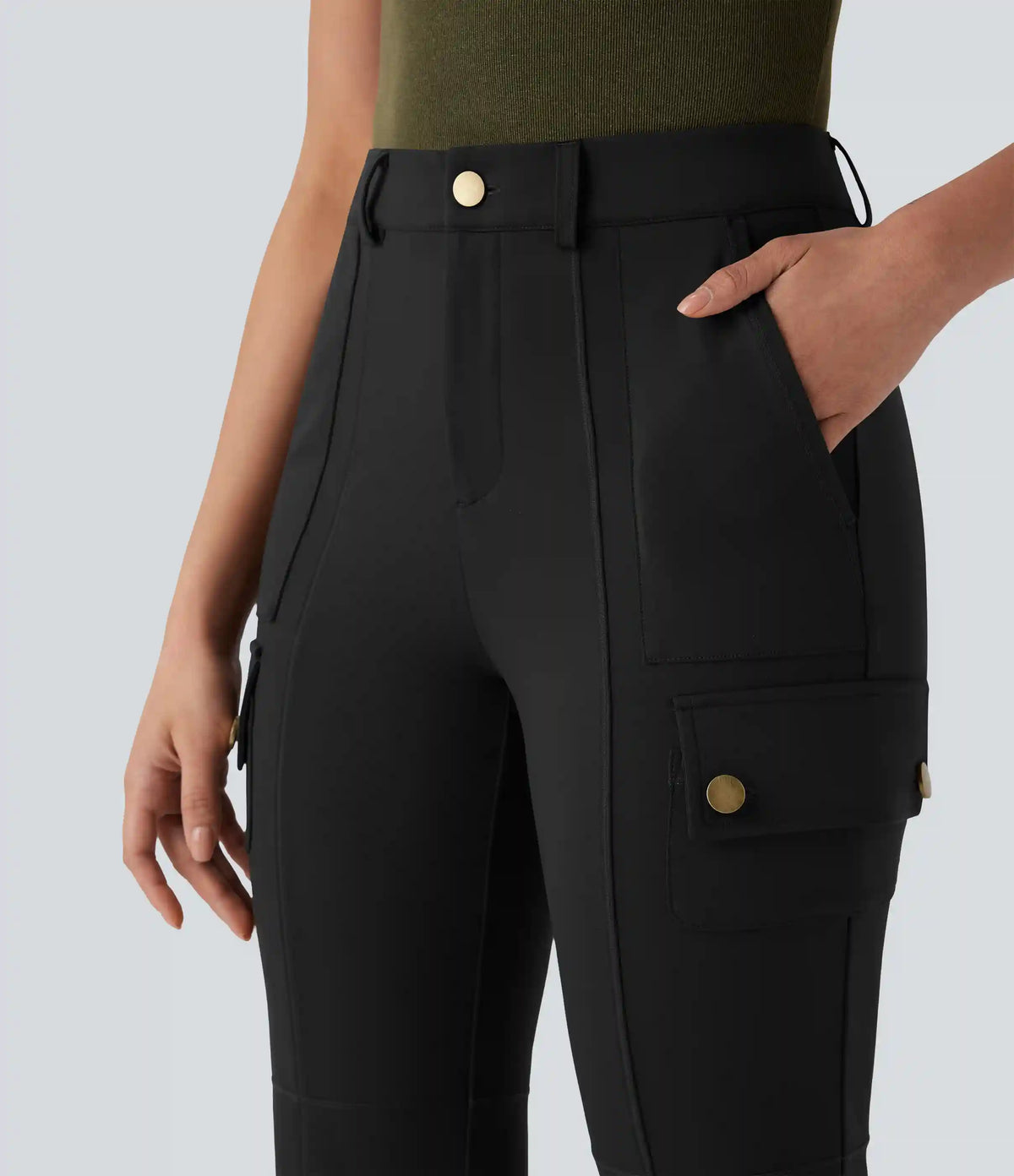 DayStretch Mid Rise Pockets Hiking Cargo Bootcut Pants