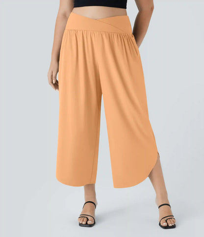 Breezeful™ High Waisted Crossover Pocket Quick Dry Plus Size Pants