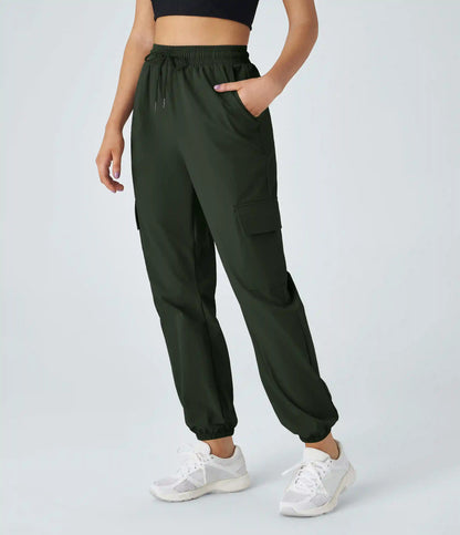 Mid Rise Drawstring Pocket Casual Cargo Joggers
