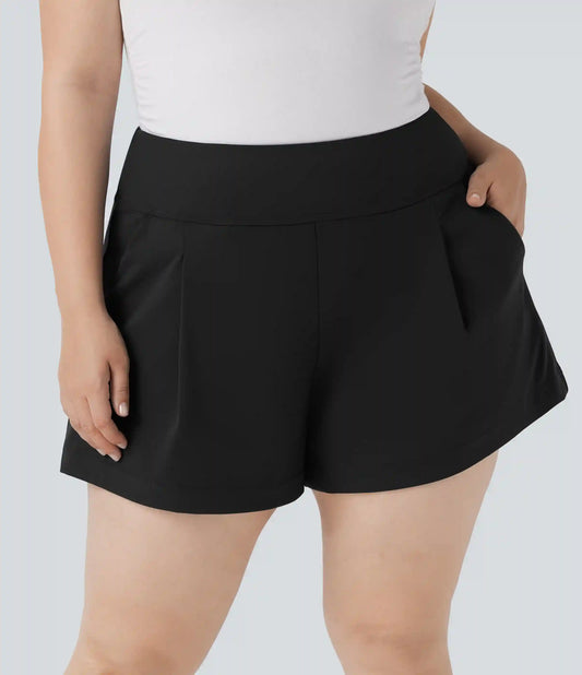 Plus Size DayStretch High Waisted Work Shorts with Pockets