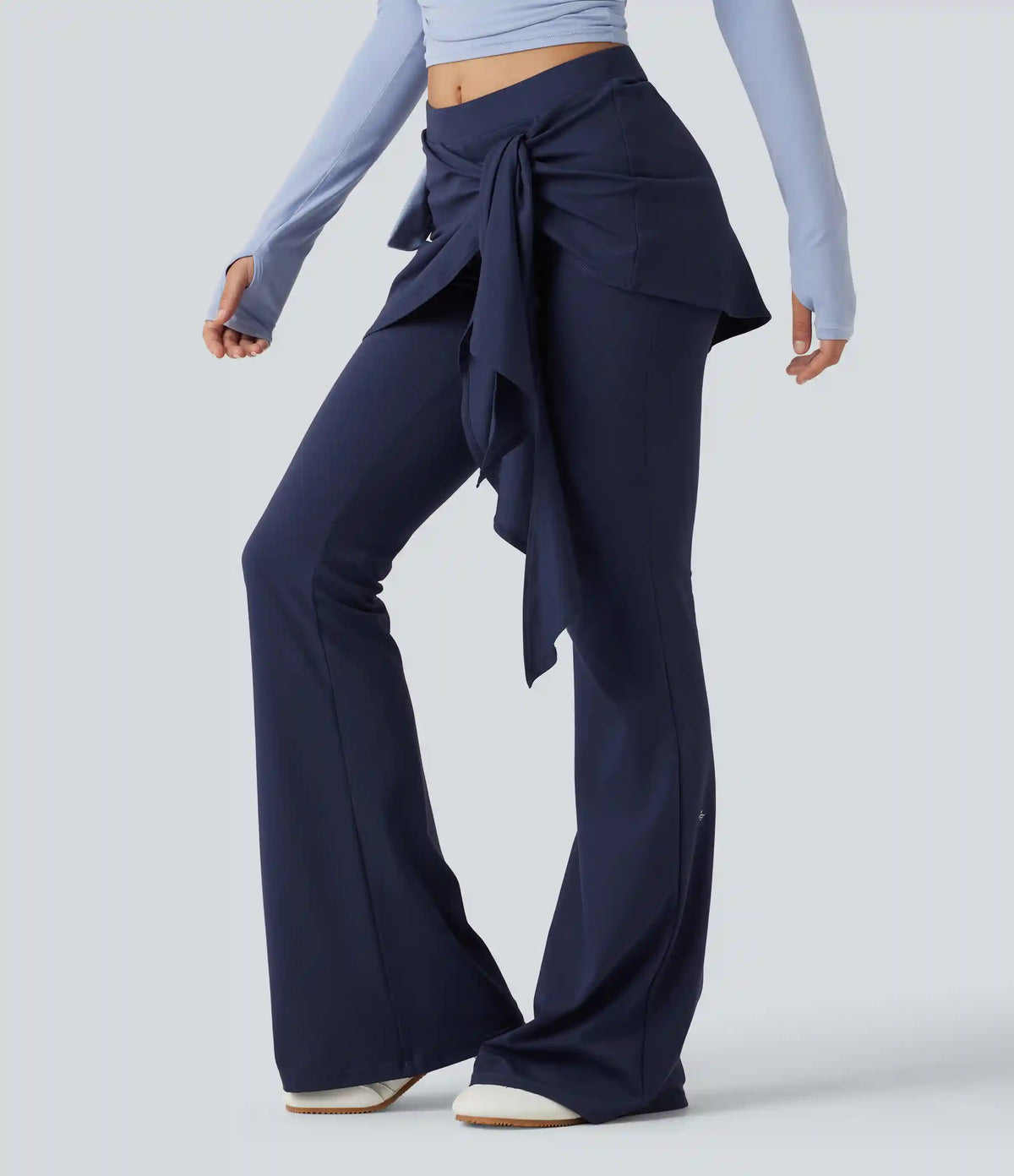 SoftlyZero™ Mid Rise Tie Front Flare Dance Leggings-UPF50+