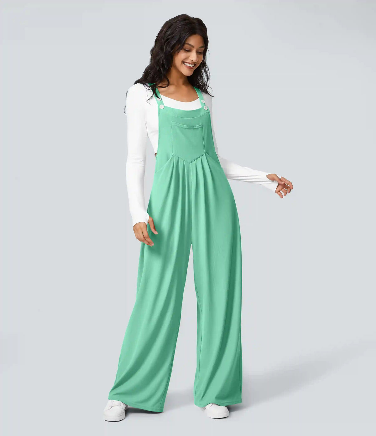 Pockets Waffle Casual Overalls