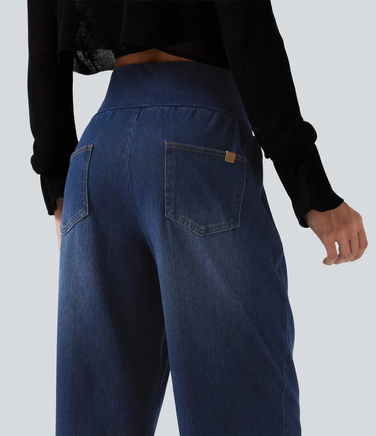 Halara Flex™ High Waisted Crossover Tummy Control Denim Casual Joggers with Pockets