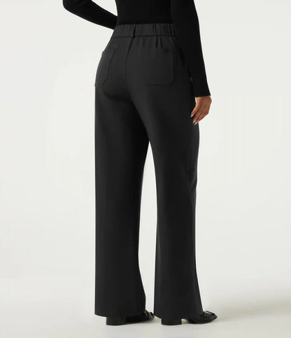 High Waisted Straight Leg Work Pants with Pockets