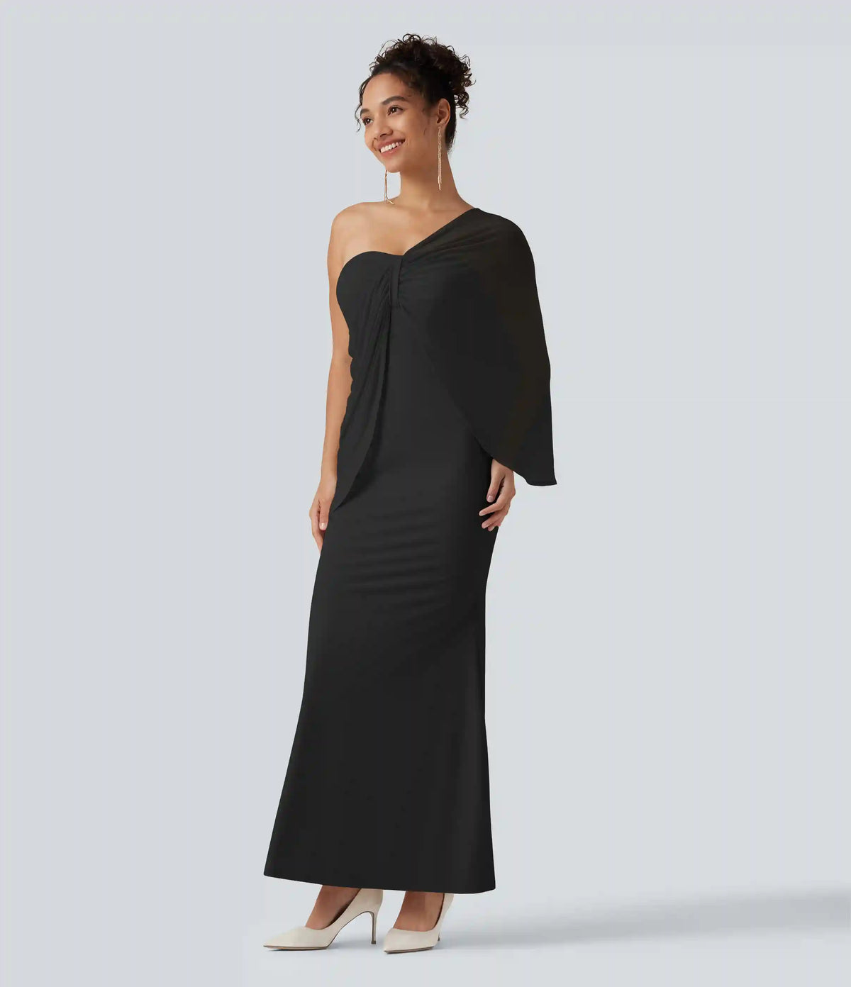 SoftlyZero™ Plush Tube Built-in Bra Contrast Mesh Mermaid Maxi Dress