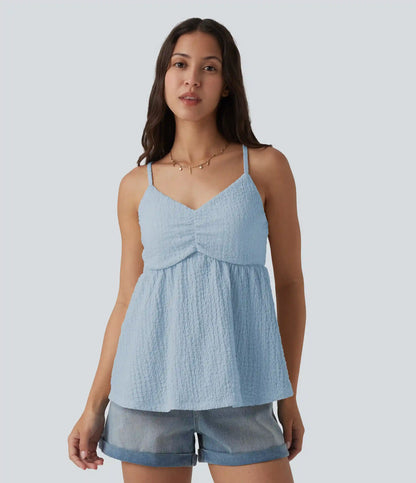 Built-in Bra V Neck Tank Top