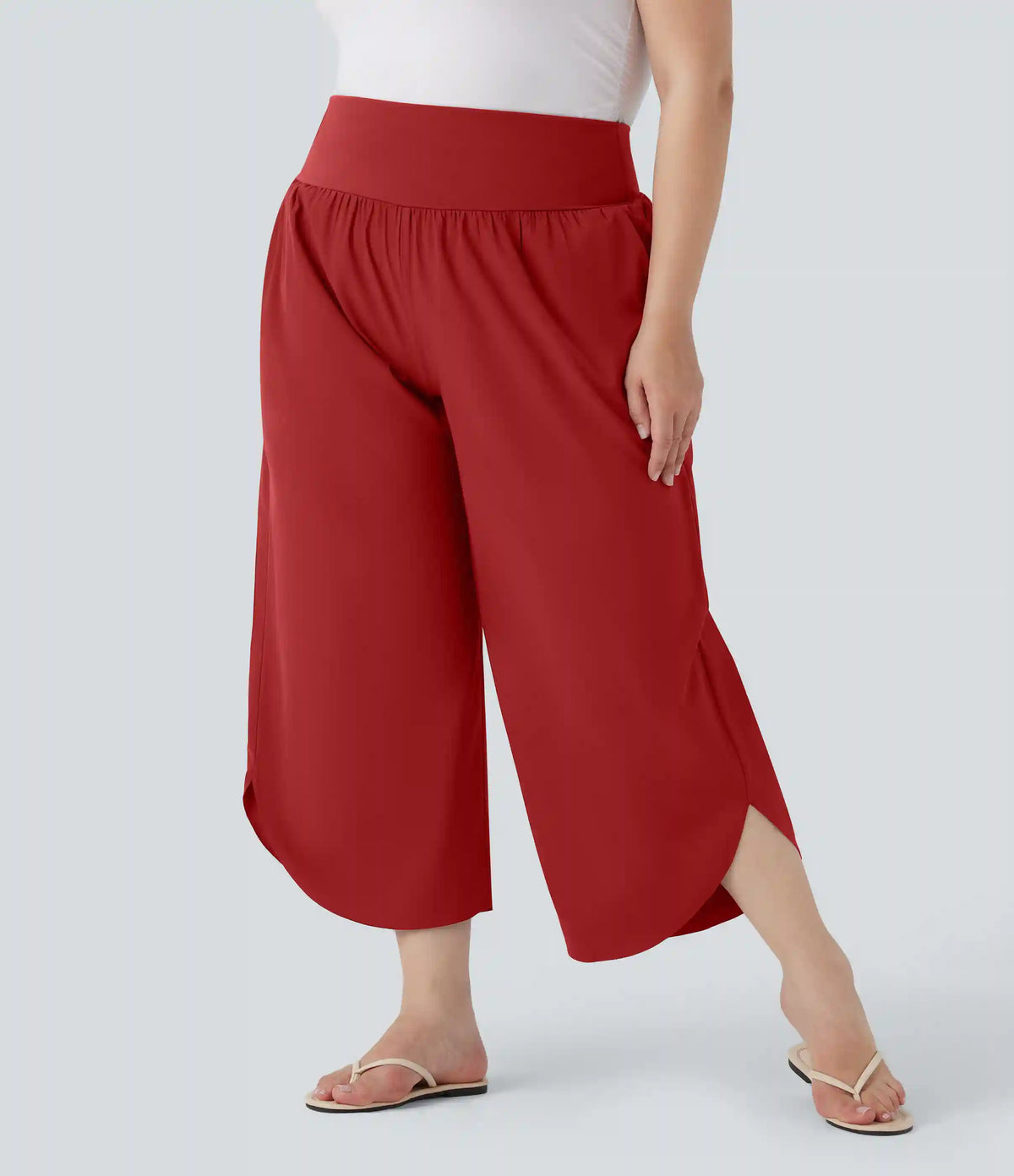 Plus Size Breezeful™ High Waisted Tummy Control Hem Quick Dry Pants with Pockets