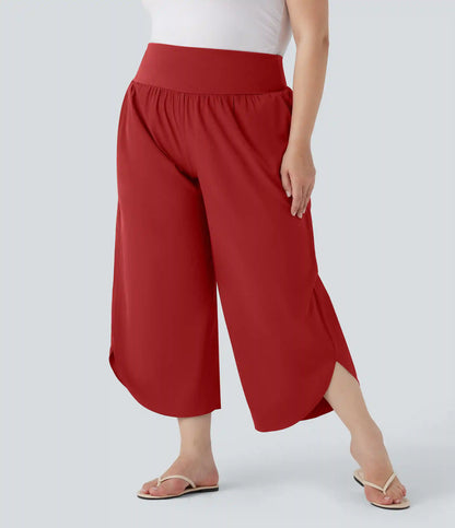 Plus Size Breezeful™ High Waisted Tummy Control Hem Quick Dry Pants with Pockets