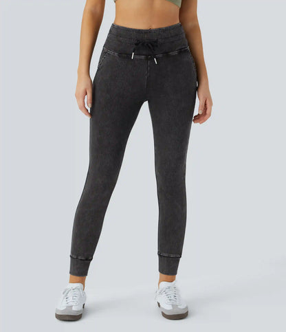 Halara Flex™ High Waisted Drawstring Pocket Washed Casual Jeans