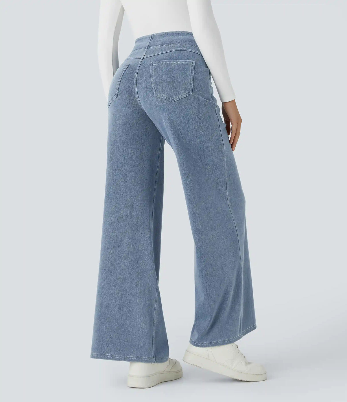Halara Flex™ High Waisted Pockets Wide Leg Loose Work Jeans